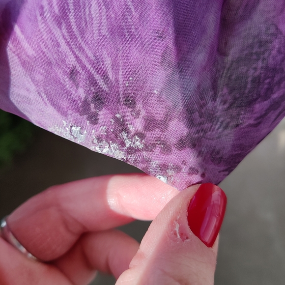 XXS XS 50s 60s Purple Floral Garden Party Dress - Picture 10 of 16